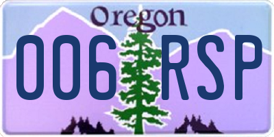 OR license plate 006RSP