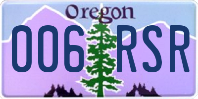 OR license plate 006RSR