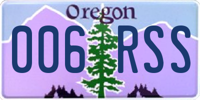 OR license plate 006RSS