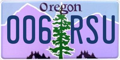 OR license plate 006RSU