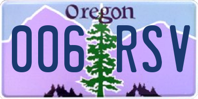 OR license plate 006RSV
