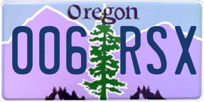 OR license plate 006RSX
