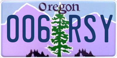 OR license plate 006RSY
