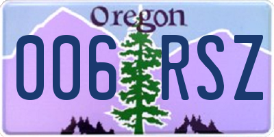 OR license plate 006RSZ