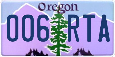 OR license plate 006RTA