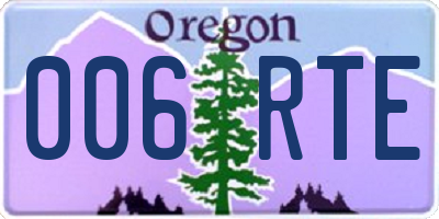 OR license plate 006RTE
