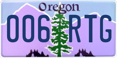 OR license plate 006RTG