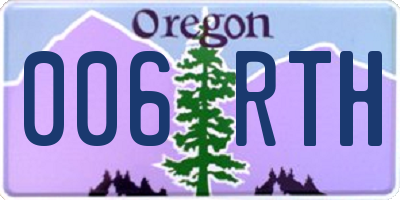 OR license plate 006RTH