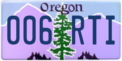 OR license plate 006RTI