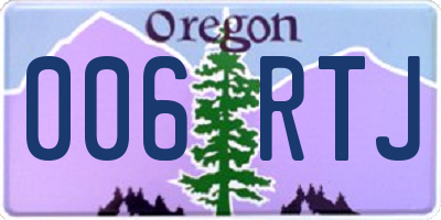 OR license plate 006RTJ