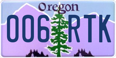 OR license plate 006RTK