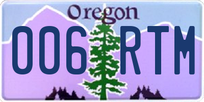 OR license plate 006RTM