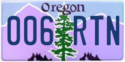 OR license plate 006RTN
