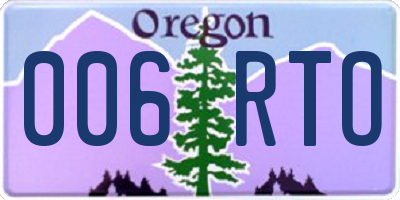 OR license plate 006RTO