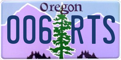 OR license plate 006RTS