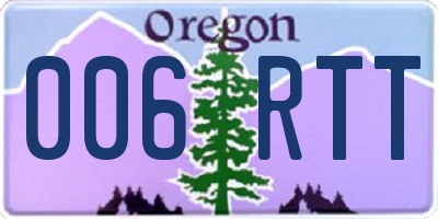 OR license plate 006RTT
