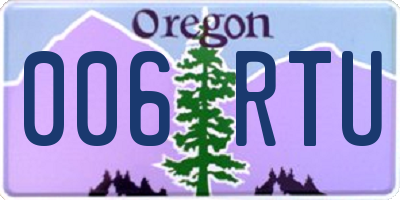 OR license plate 006RTU