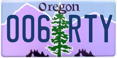 OR license plate 006RTY