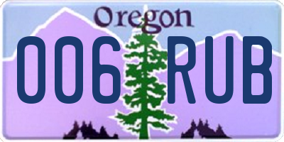 OR license plate 006RUB