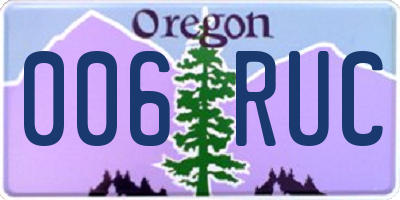OR license plate 006RUC