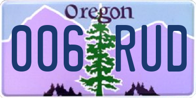 OR license plate 006RUD