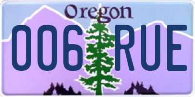 OR license plate 006RUE