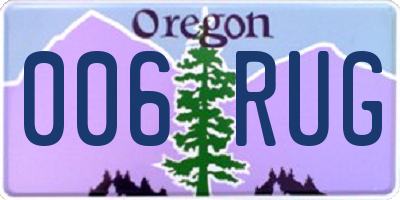 OR license plate 006RUG