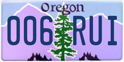 OR license plate 006RUI