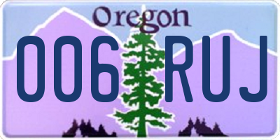 OR license plate 006RUJ