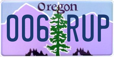 OR license plate 006RUP