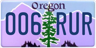 OR license plate 006RUR