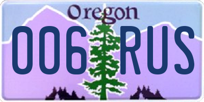OR license plate 006RUS