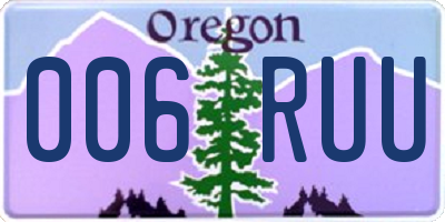 OR license plate 006RUU