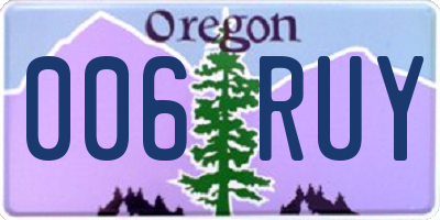 OR license plate 006RUY