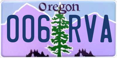 OR license plate 006RVA