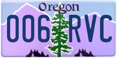OR license plate 006RVC