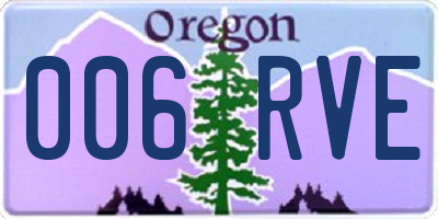 OR license plate 006RVE