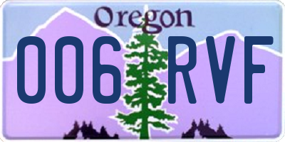 OR license plate 006RVF