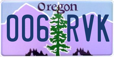 OR license plate 006RVK