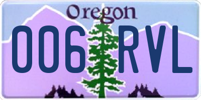OR license plate 006RVL