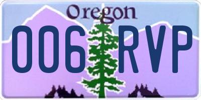 OR license plate 006RVP