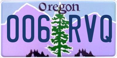 OR license plate 006RVQ