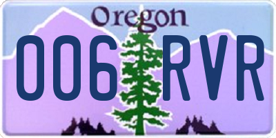 OR license plate 006RVR