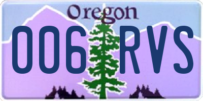 OR license plate 006RVS
