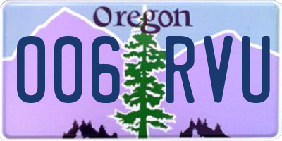 OR license plate 006RVU