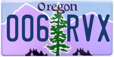 OR license plate 006RVX