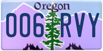 OR license plate 006RVY
