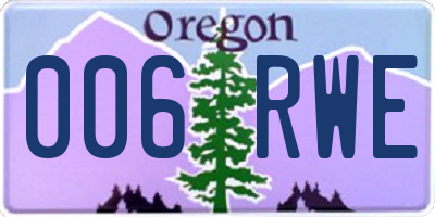 OR license plate 006RWE