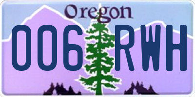 OR license plate 006RWH