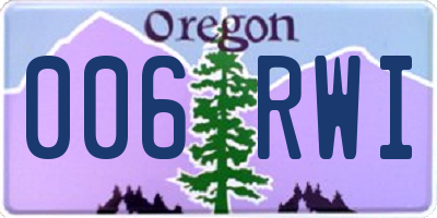 OR license plate 006RWI
